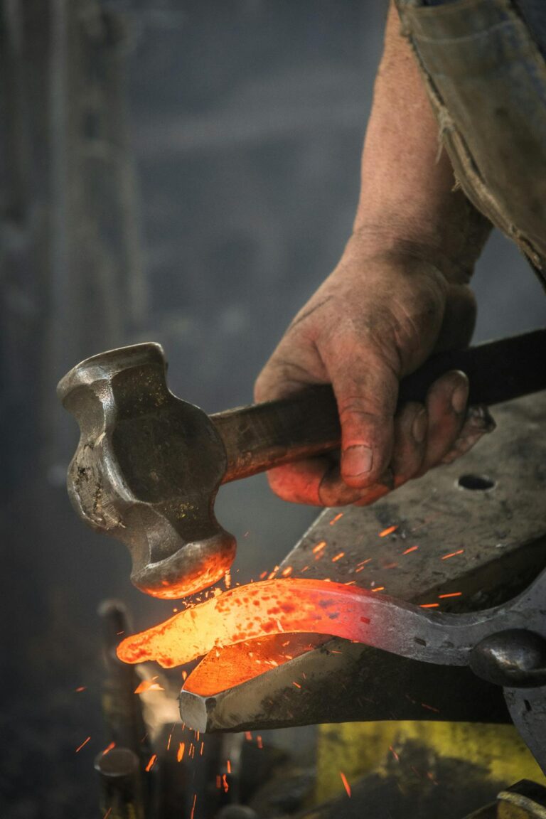 Man forging steel